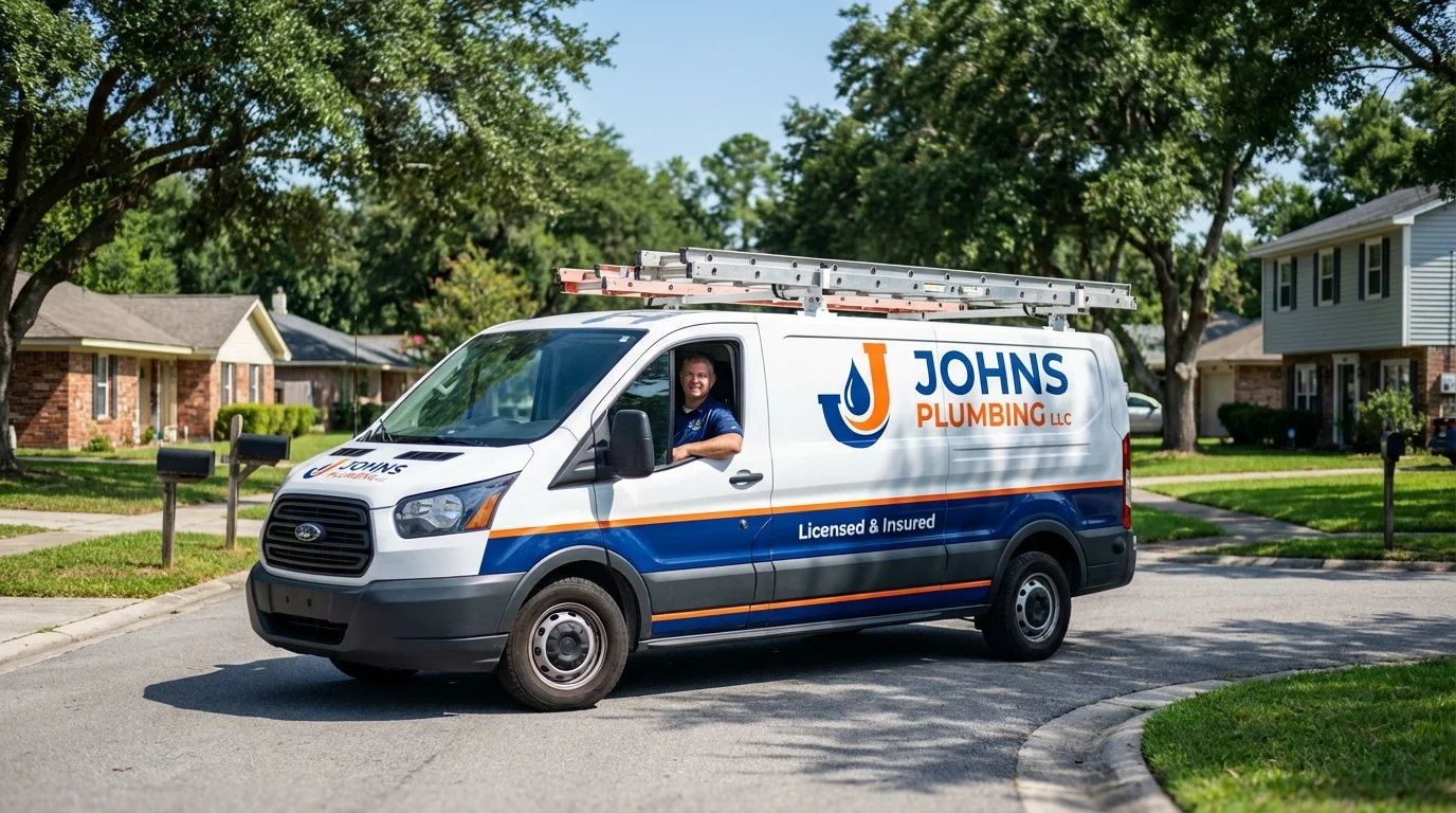 Johns Plumbing LLC service van in Sidney, OH