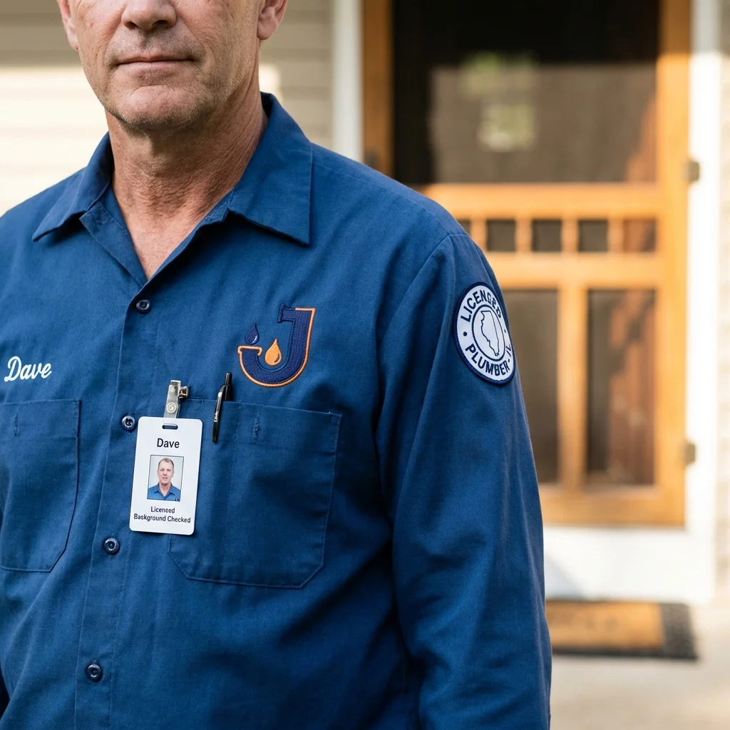 Licensed plumber showing ID badge in Sidney, OH
